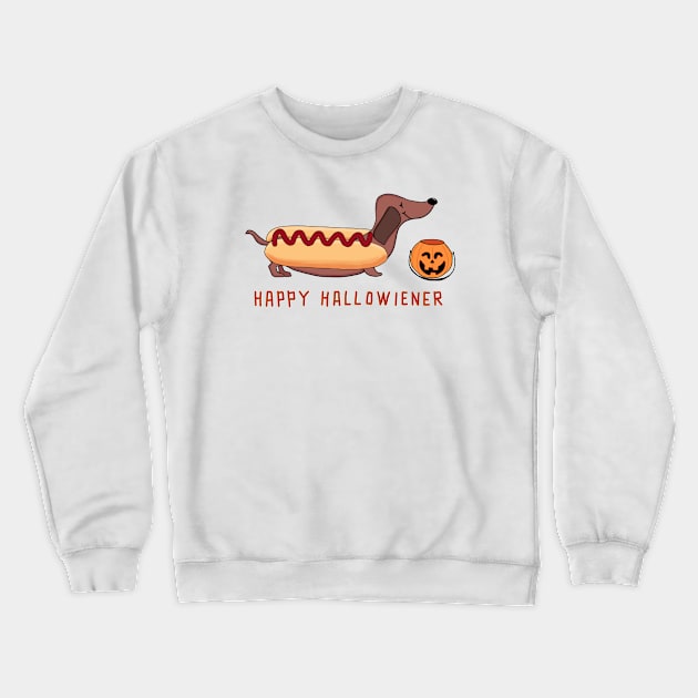 Happy Hallowiener Crewneck Sweatshirt by Illustrationsbysteph